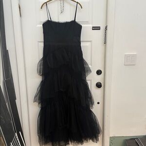 BCBGMaxAzria Black Tulle Gown with boning